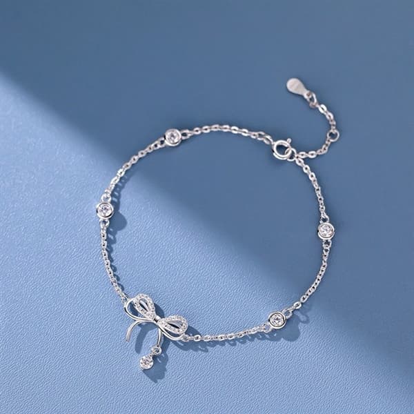 178-CHARM-VÒNG TAY BẠC NƠ